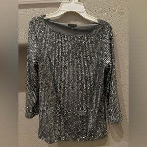 Silver Sequin Top